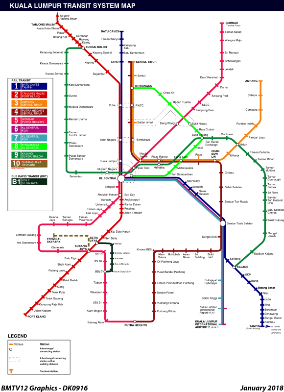 Карта метро куала лумпура