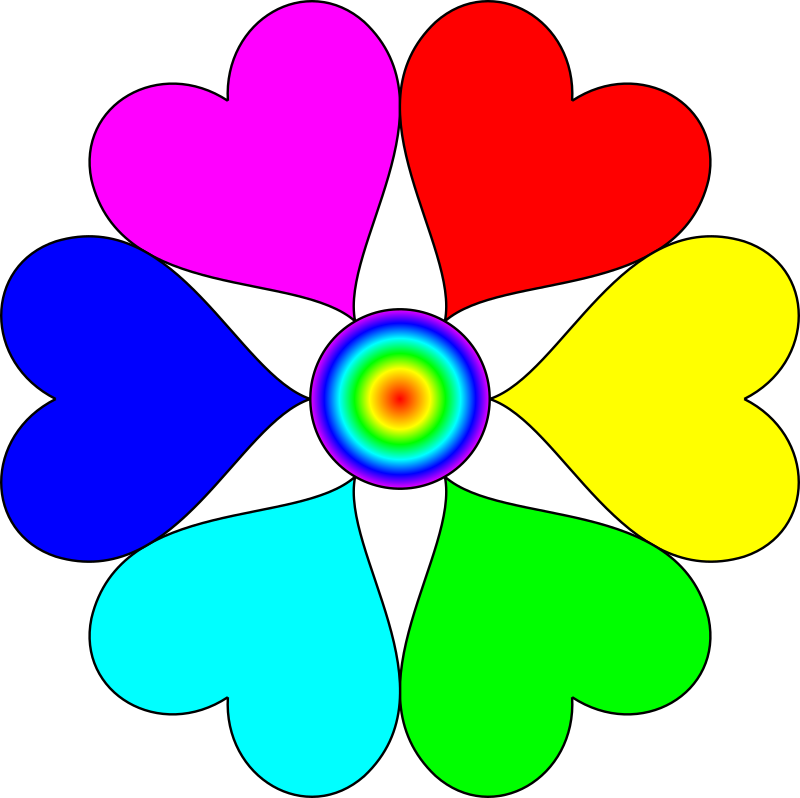 Spectral Color heart flower