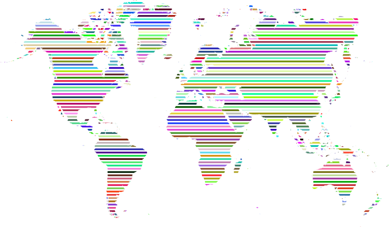 Horizontal World Map Slices Prismatic