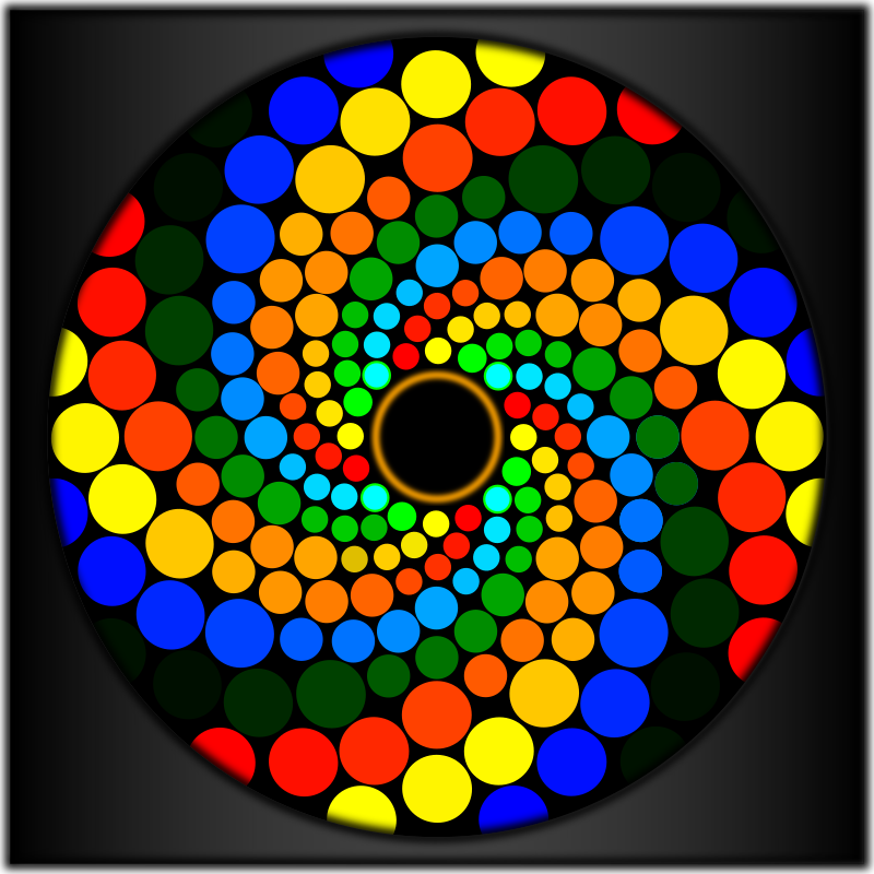 Rainbow Spiral Dot Mandala Pattern 