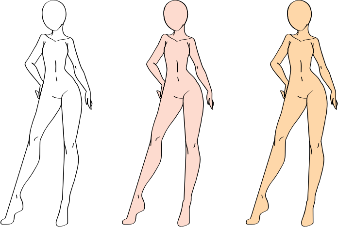 anime female standing poses