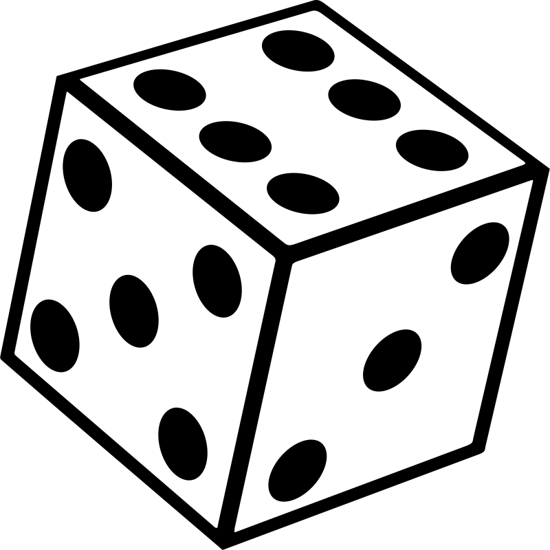 Six Sided Dice (B&W)