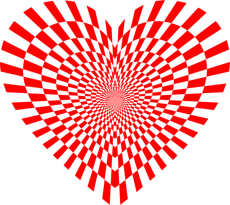 Optical Illusion Checkerboard Heart Red