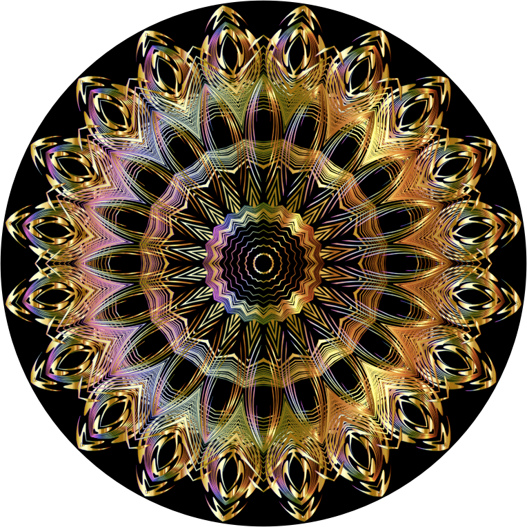 Chromatic Mandala Line Art Gold Extra