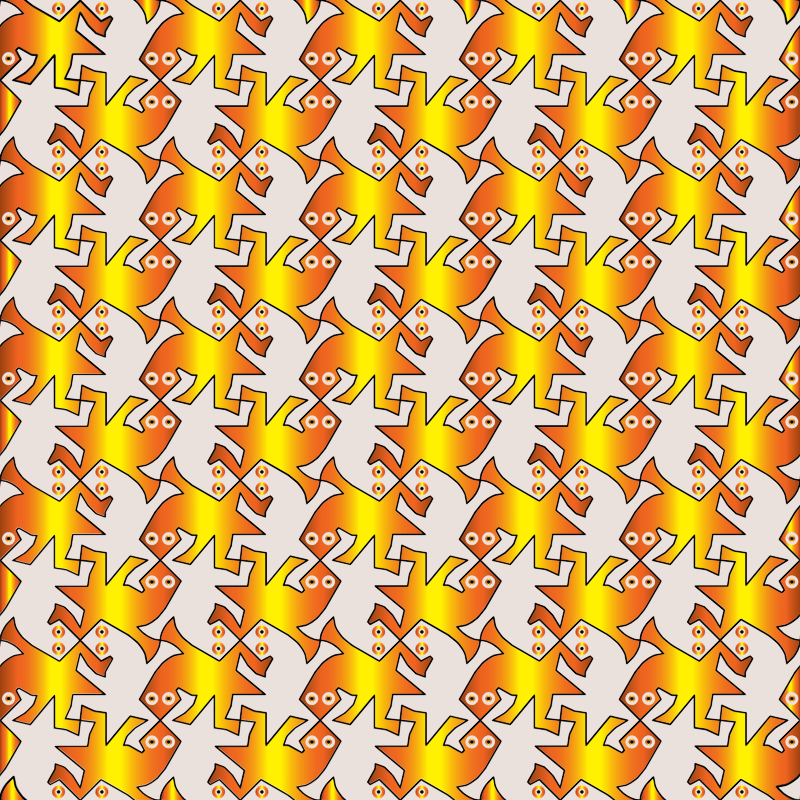 Seamless Lizards Tessellation Gold