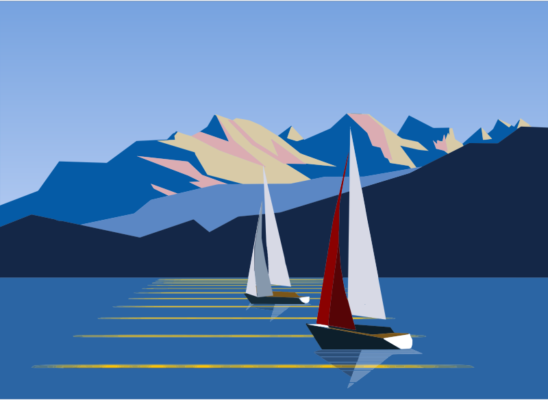 Polygonal Sailboats And Mountains