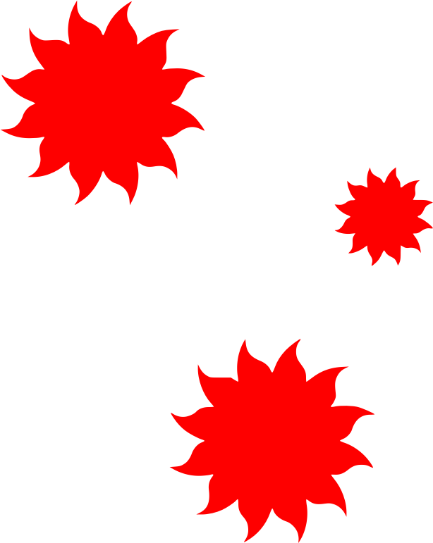 Decoration of red suns