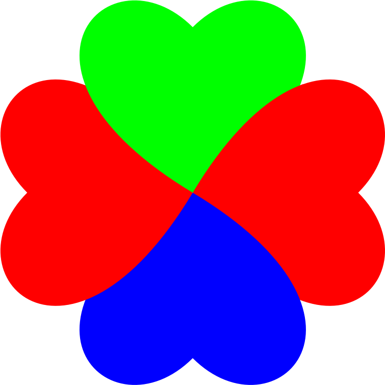 Bezierheart shamrock in RGB workaround