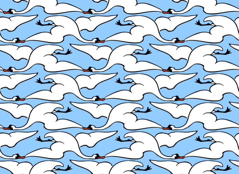 Flying swan pattern (colour)