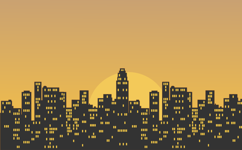 City at sunset