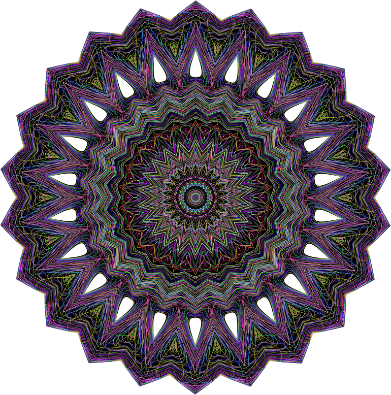 Geometric Line Art Mandala With Prismatic Technology