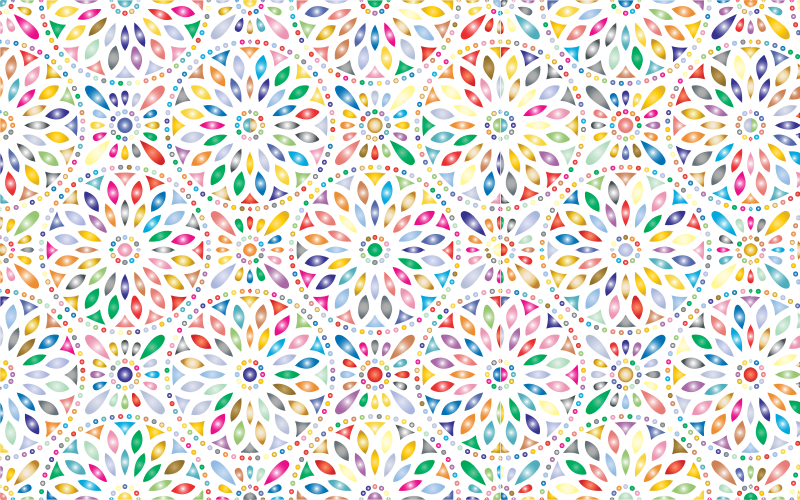 Prismatic Flowery Pattern No Background