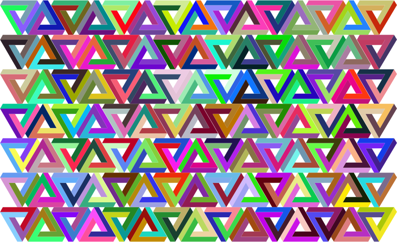 Prismatic Penrose Triangle Pattern