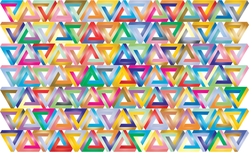 Prismatic Penrose Triangle Pattern 2
