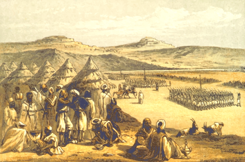 North African scene - Camp at Keren