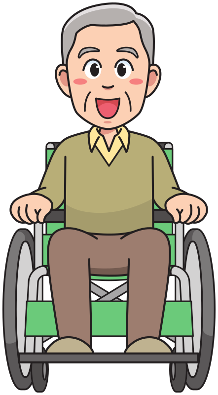 Grandfather on a wheelchair