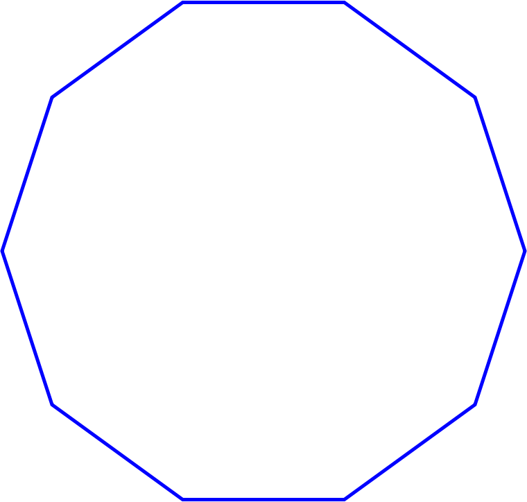 Regular decagon very simple