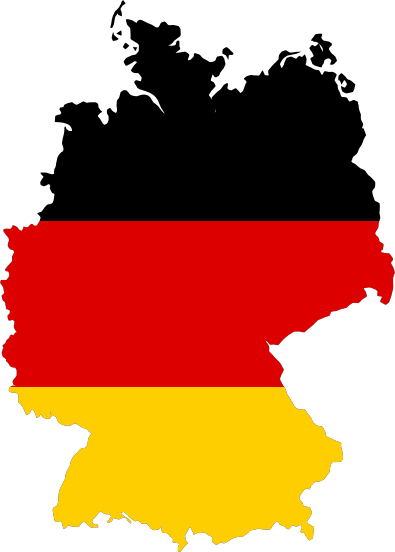 Remix of German map with flag colors