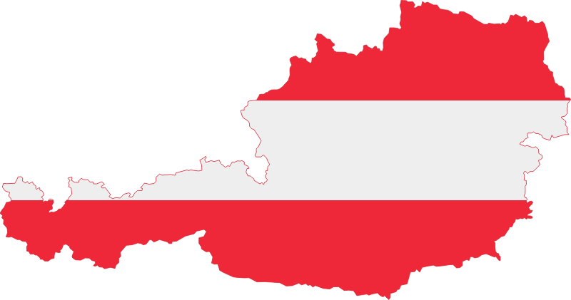 Map Of Austria With Flag Colors Gradient Openclipart   296693