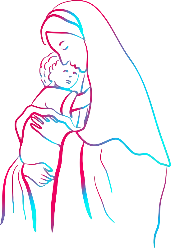 Mary with Jesus - Openclipart