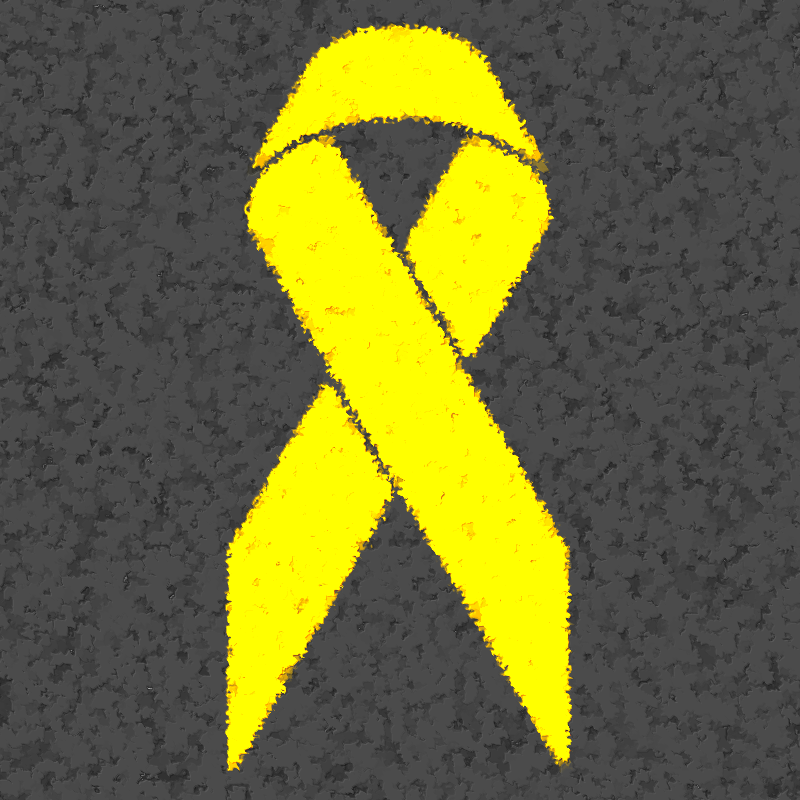 Yellow ribbon textured