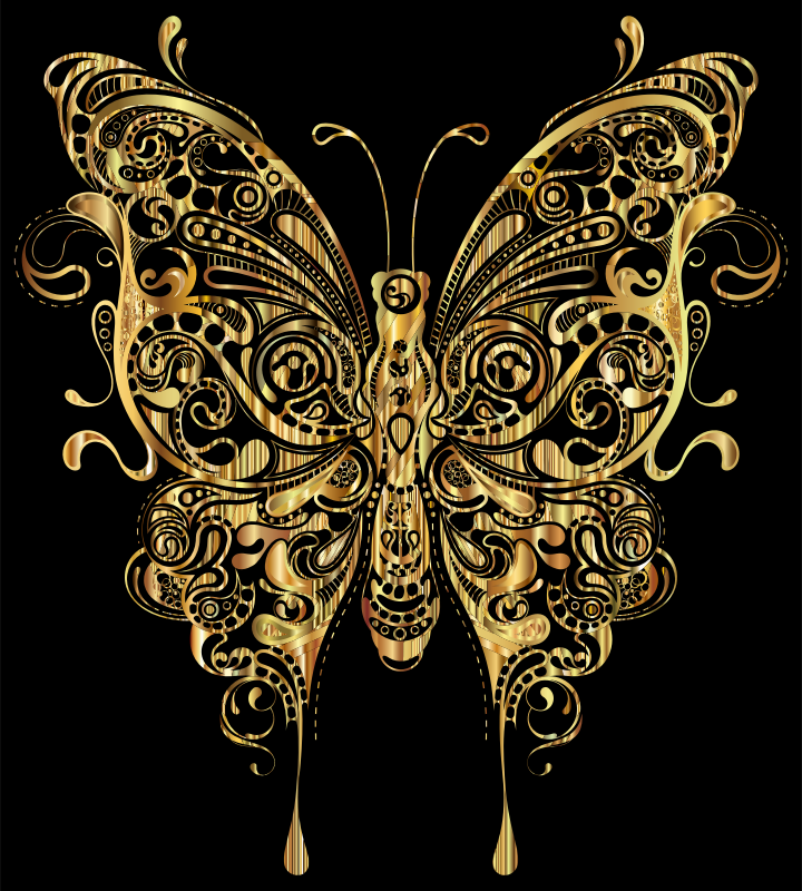 Abstract Butterfly II Gold With Background