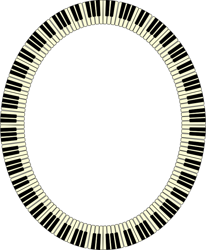 Piano keys frame (ellipse)