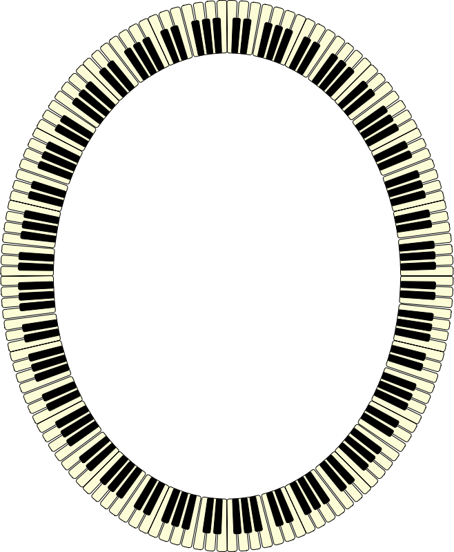 Piano keys frame (ellipse, inverted)