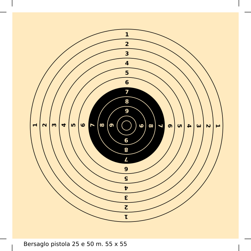 Bersaglio pistola 25m o 50m