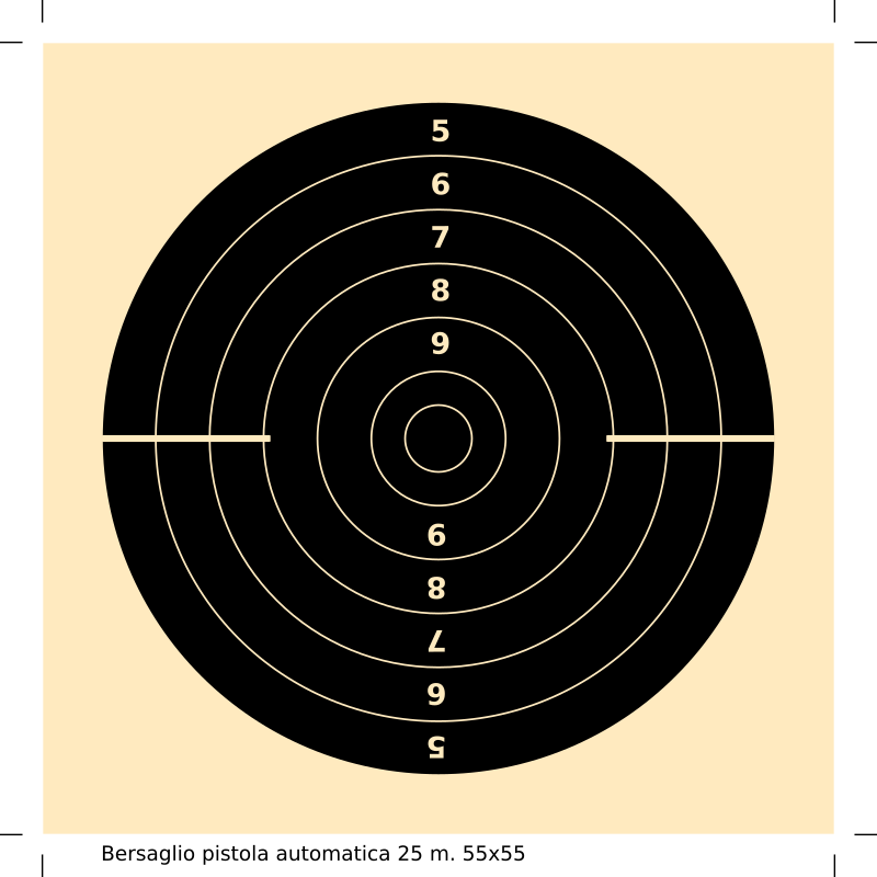 Bersaglio pistola automatica 25m