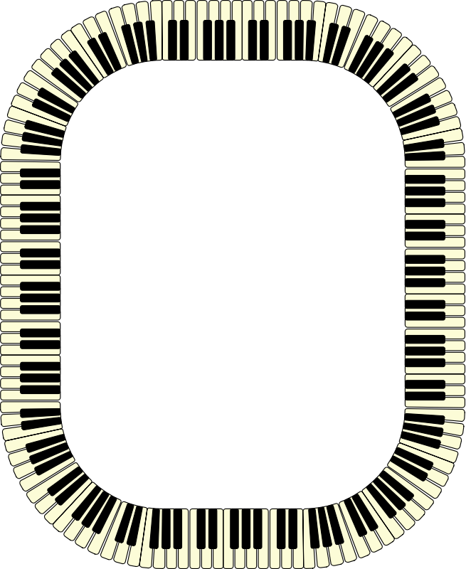 Piano keys frame (rectangle, inverted)