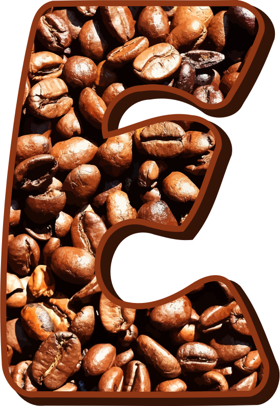 Coffee beans typography E