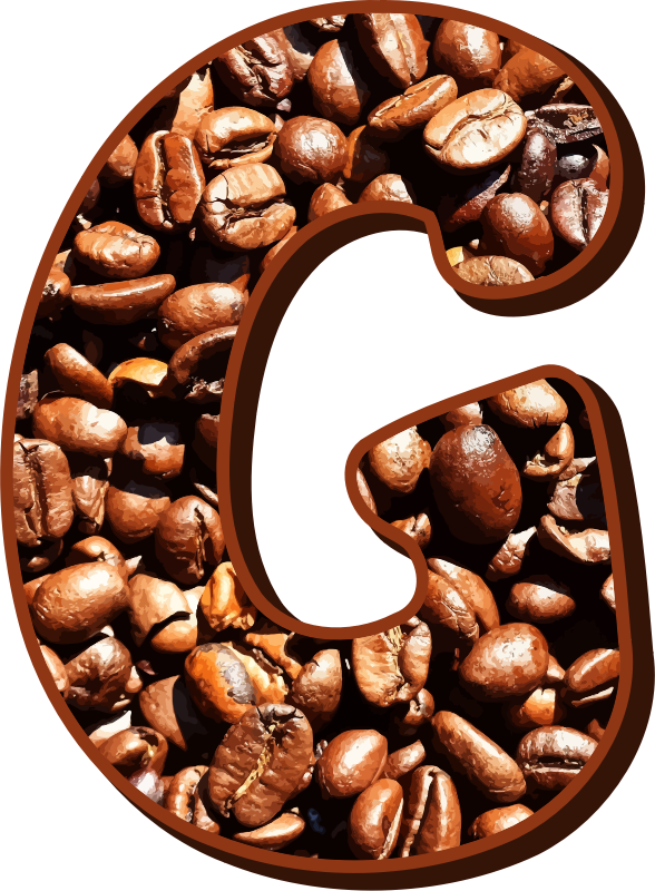 Coffee beans typography G