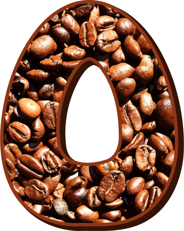 Coffee beans typography O