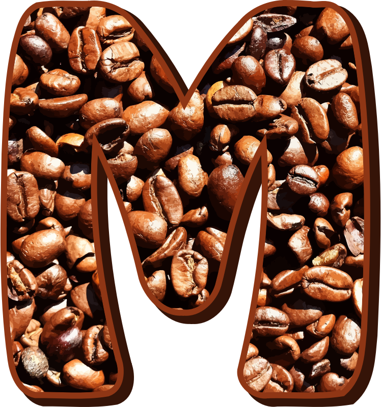 Coffee beans typography M