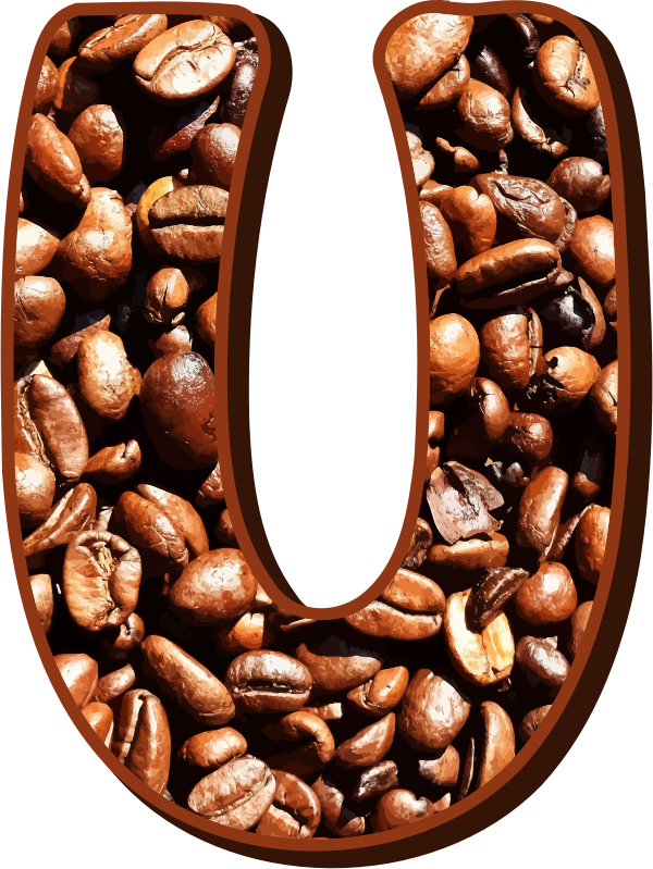 Coffee beans typography U