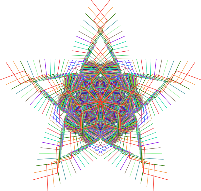 Prismatic Star Line Art