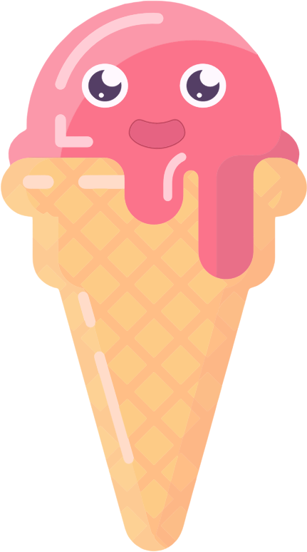 Cute Anthropomorphic Ice Cream Cone