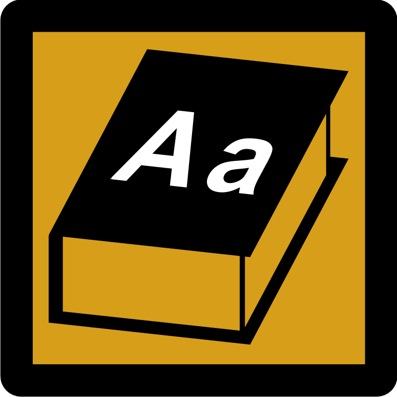 Dictionary Pictogram Icon [Umber] [White-Text]