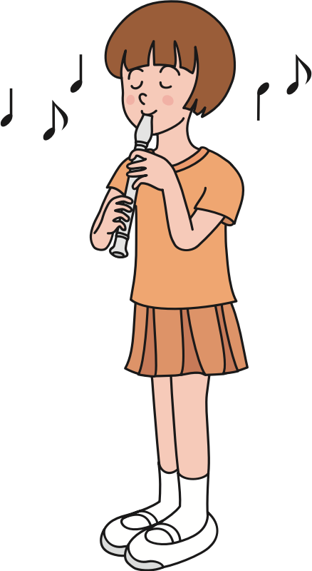 Girl playing recorder