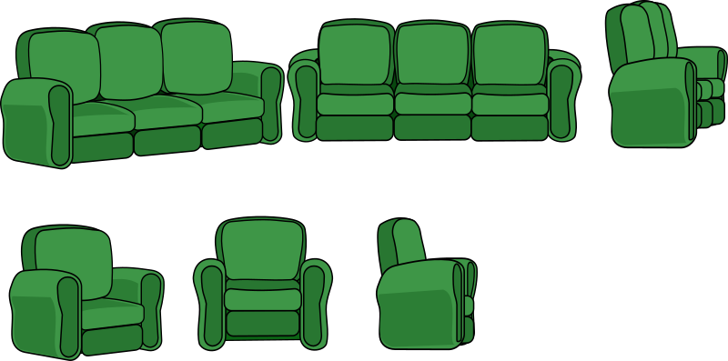 Sofa and Chair (3 views)