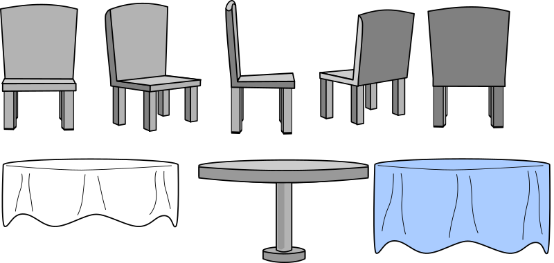 Kitchen Table and Chairs with Table Cloth