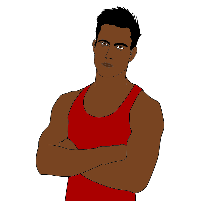 Red Tank Top Man Portrait