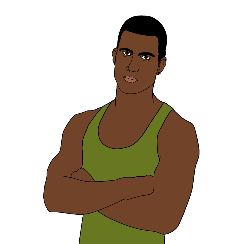 Green Tank Top Man Portrait