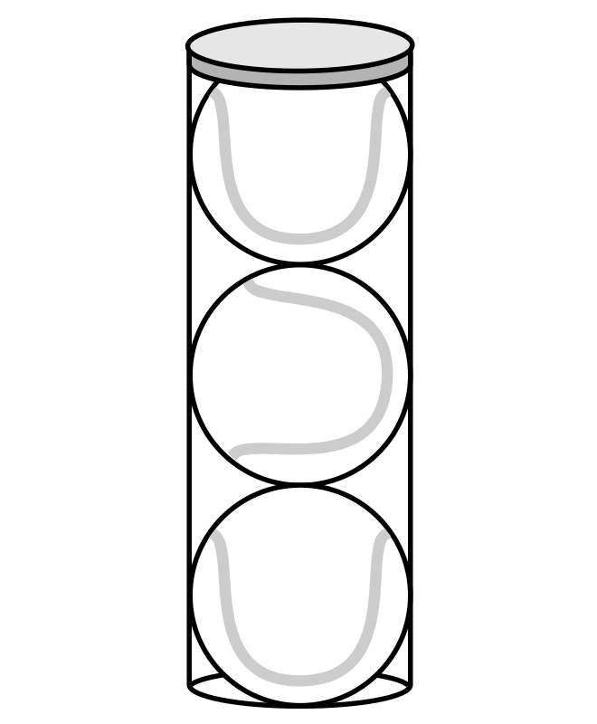 Tennis balls in a cylinder - greyscale