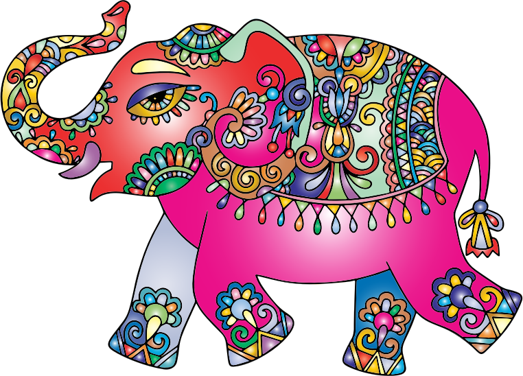 Prismatic Playful Elephant