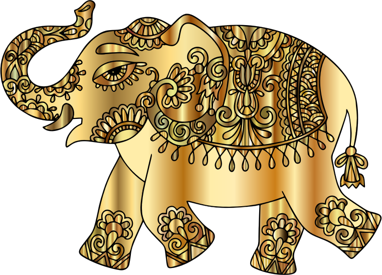 Gold Playful Elephant