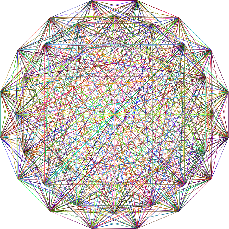 Geometric Prismatic Line Art Mandala No Background