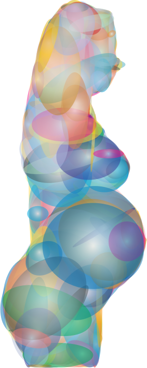 Pregnant Woman Profile Geometric Silhouette
