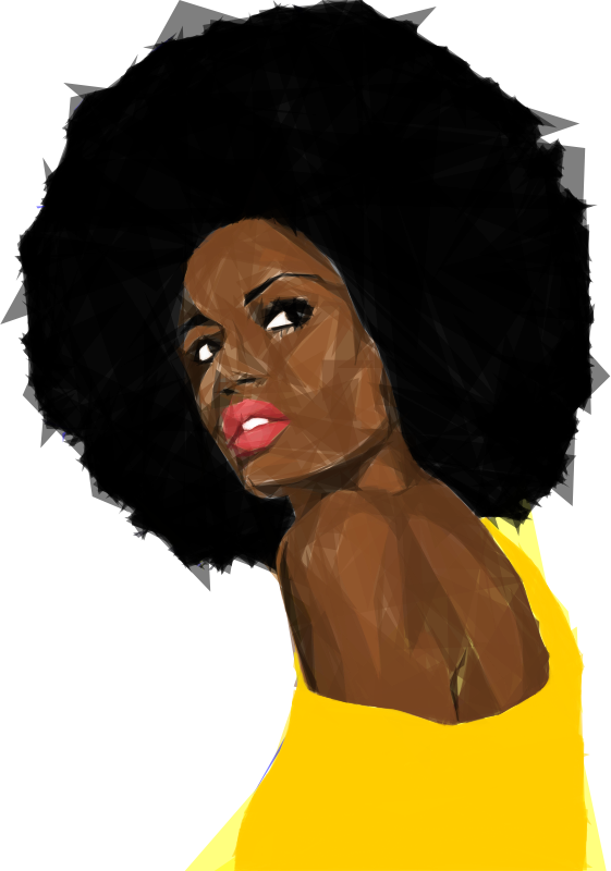 Beautiful Black Woman 2 Geometric No Background